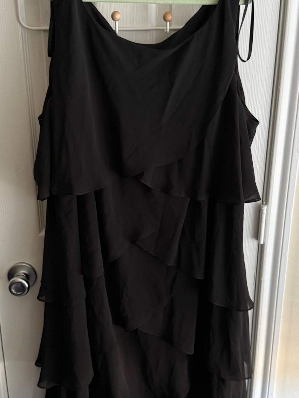 S.L. Fashions Black Layered Chiffon Women's Dress